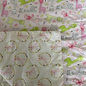 Handmade Giraffe and Rabbit Baby Quilt